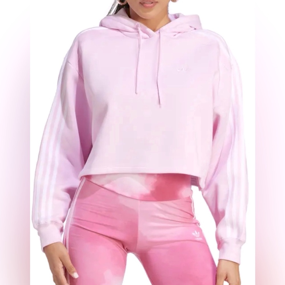 ADIDAS Classics Cropped Hoodie, Orchid Fusion
